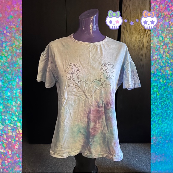 💀 Tie Dyed Roses Tee - Picture 1 of 1